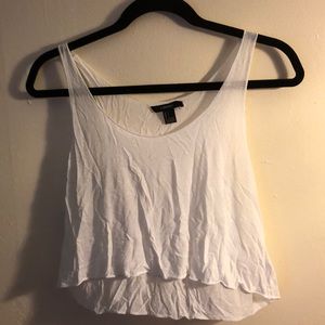 Forever 21 White Crop Top L